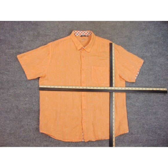 Bohio Shirt Mens XL Orange‎ Linen Chambrey Short Sleeve - Picture 5 of 8